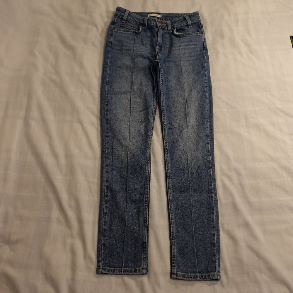 Levi's jeans 721 Vintage High Rise Skinny‎ pintuck women's 27 orange tab blue